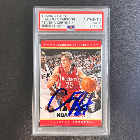 2012 13 NBA Hoops #252 Chandler Parsons Signed Card AUTO 10 PSA/DNA Slabbed Rockets