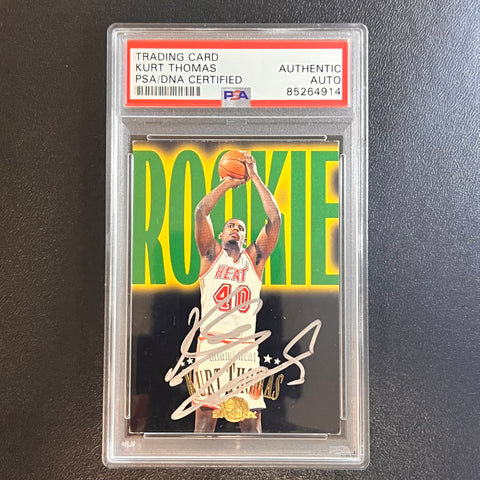 1996-97 Fleer Skybox Rookie Roadmap RC #231 Kurt Thomas Signed Rookie Card AUTO PSA Slabbed Heat