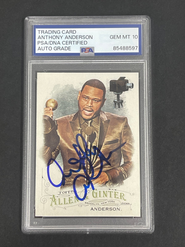 2016 Topps Allen & Ginter World Champions #191 GEM MT 10 Anthony Anderson signed card PSA Actor