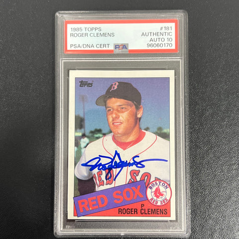 1985 Topps #181 Roger Clemens Signed Card PSA Slabbed AUTO 10 Red Sox