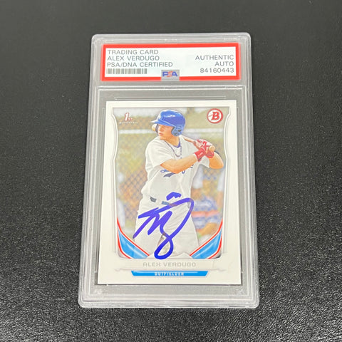 2014 BOWMAN Topps Alex Verdugo Signed Card PSA Slabbed Auto Dodgers