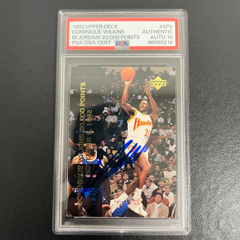 1992 Upper Deck #SP2 Dominique Wilkins Signed Card AUTO 10 PSA Slabbed Hawks