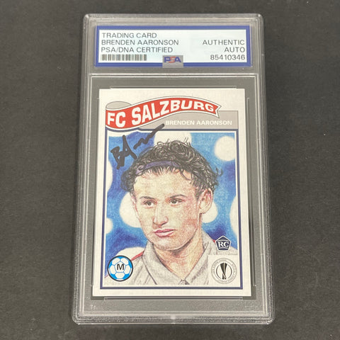 2021 Topps #299 Brenden Aaronson Signed Card PSA Slabbed RC FC Salzburg