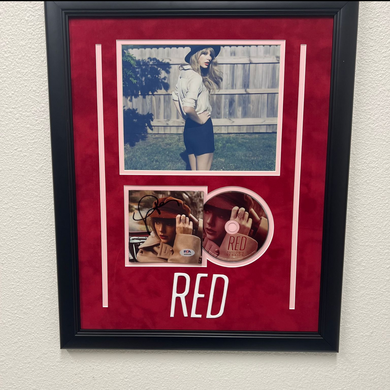 Taylor Swift Signed RED CD Cover Custom Framed PSA/DNA Autographed