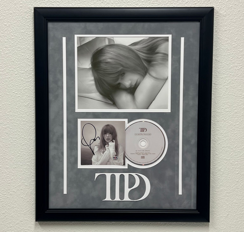 Taylor Swift Signed CD Cover Framed PSA/DNA The Tortured Poets Department TTPD