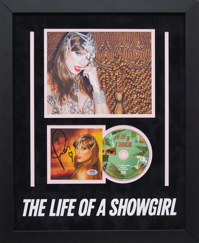Taylor Swift Signed The Life of a Showgirl CD Cover 18x22" Custom Framed PSA/DNA