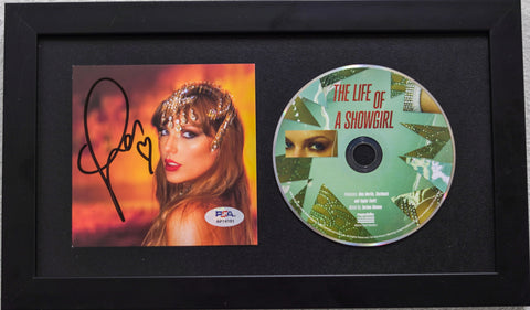 Taylor Swift Signed CD Cover Framed PSA/DNA The Life of a Showgirl