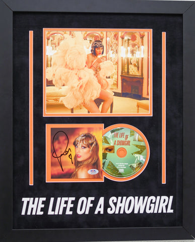 Taylor Swift Signed CD Cover Custom Framed PSA/DNA The Life of a Showgirl
