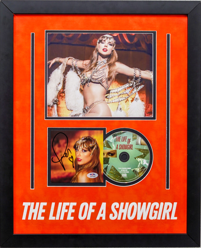 Taylor Swift Signed CD Cover Custom Framed PSA/DNA The Life of a Showgirl