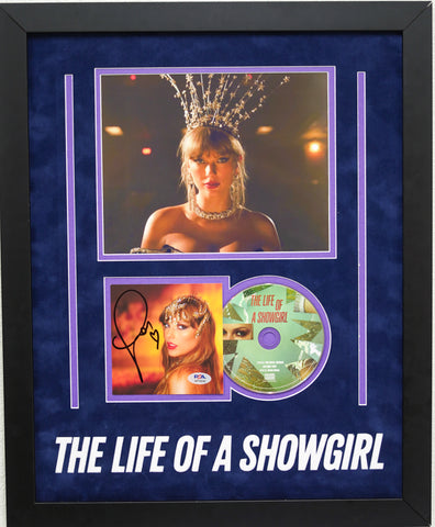 Taylor Swift Signed CD Cover Custom Framed PSA/DNA The Life of a Showgirl