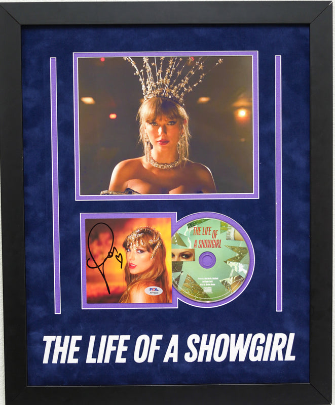 Taylor Swift Signed CD Cover Custom Framed PSA/DNA The Life of a Showgirl
