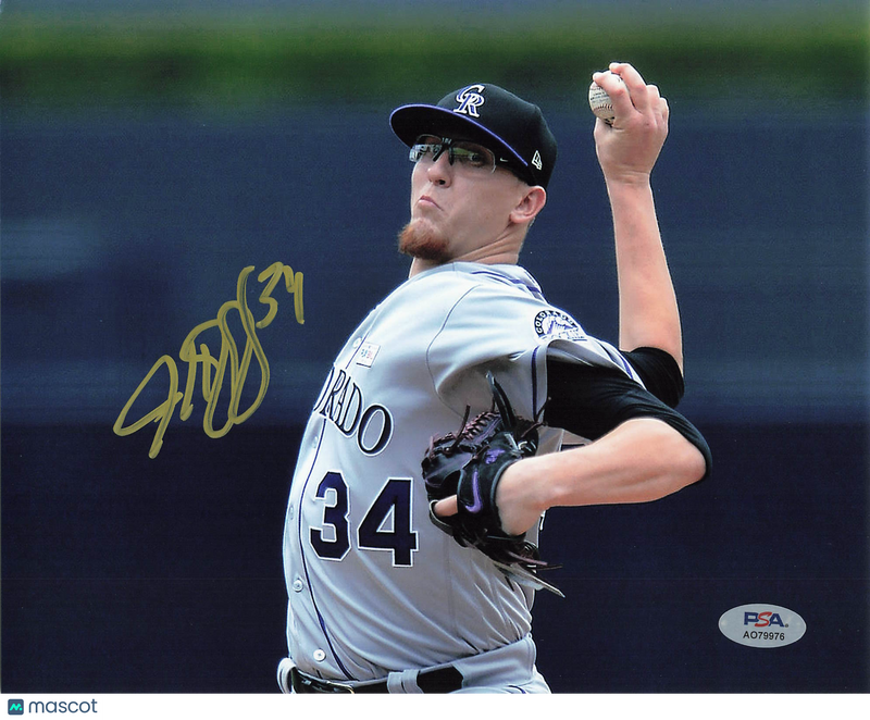 Jeff Hoffman Colorado Rockies Signed 8x10 Photo PSA