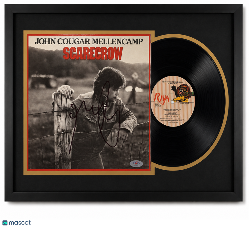 John Mellencamp Signed Scarecrow Custom Framed Vinyl PSA Album Auth