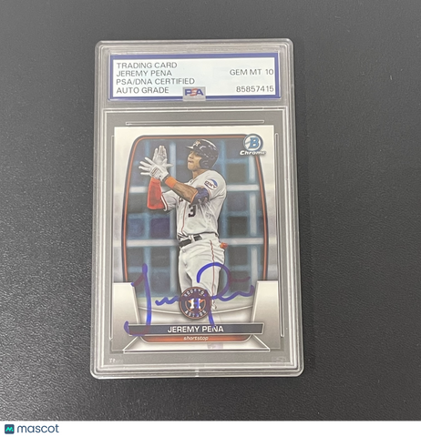 2023 Topps Bowman Chrome#61 Jeremy Pena Signed Card Auto 10 PSA Slabbed Astros