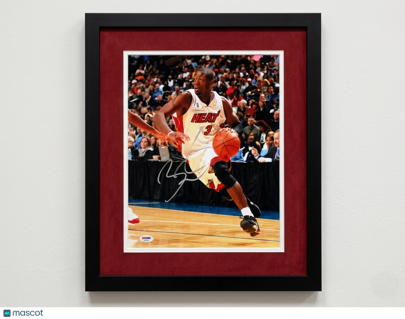 Dwyane Wade Miami Heat Signed Basketball 11x14 Photo PSA