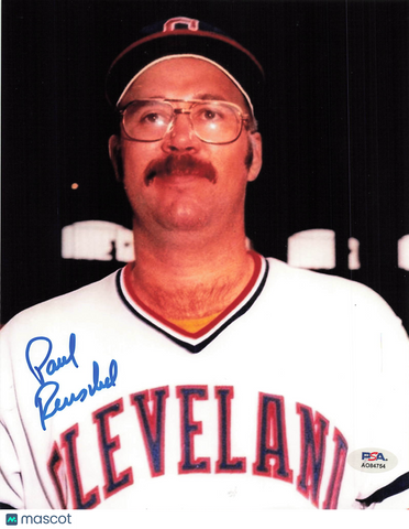 Paul Reuschel Cleveland Indians Signed 8x10 Photo PSA