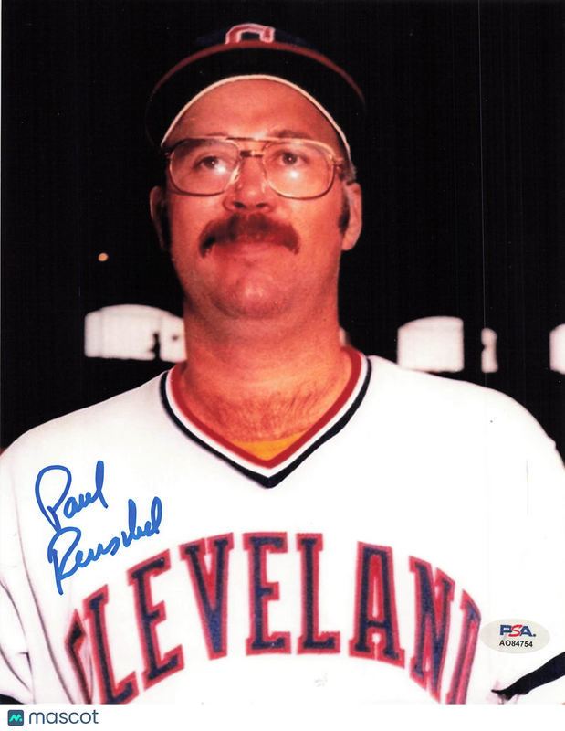 Paul Reuschel Cleveland Indians Signed 8x10 Photo PSA
