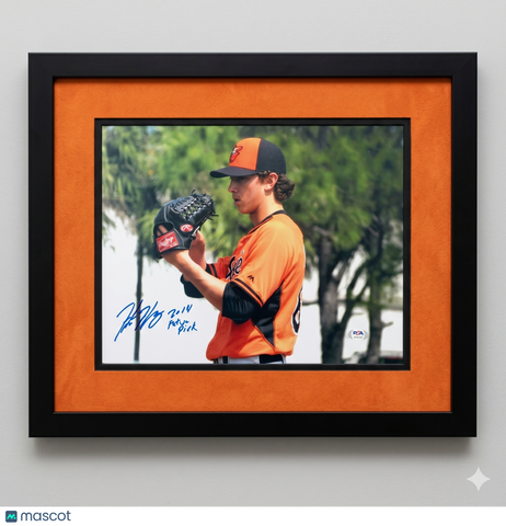 Hunter Harvey Baltimore Orioles Signed 11x14 Custom Framed Photo PSA