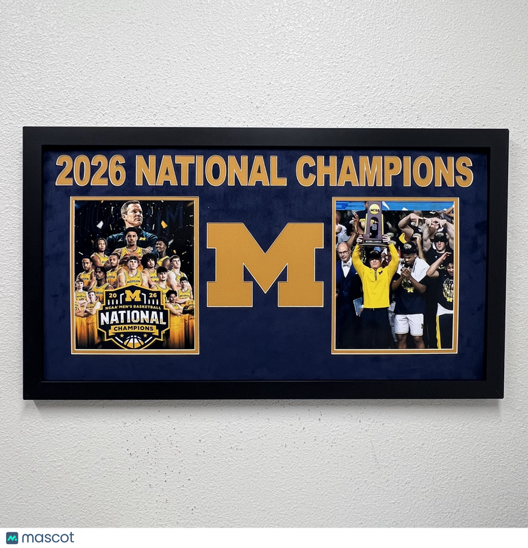 2026 Michigan Wolverines NCAA National Champions Custom Framed Display