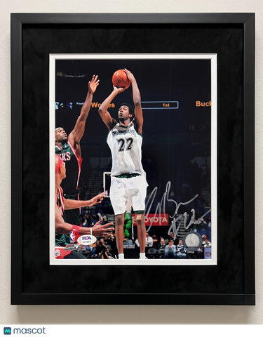 Corey Brewer Minnesota Timberwolves Signed 8x10 Custom Framed Photo PSA