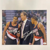 CJ McCollum, Tim Frazier and Terry Stotts Portland Signed 11x14 Photo JSA