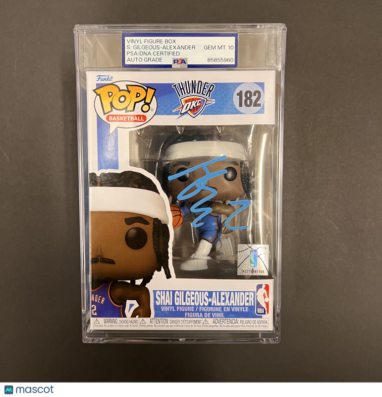 Shai Gilgeous-Alexander Signed Funko Pop #182 PSA Encapsulated Auto 10 Thunder