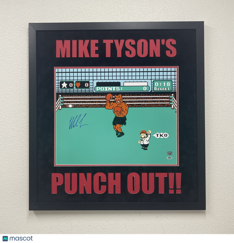 Mike Tyson Signed Custom Framed Boxing 16x20 Photo PSA Autographed