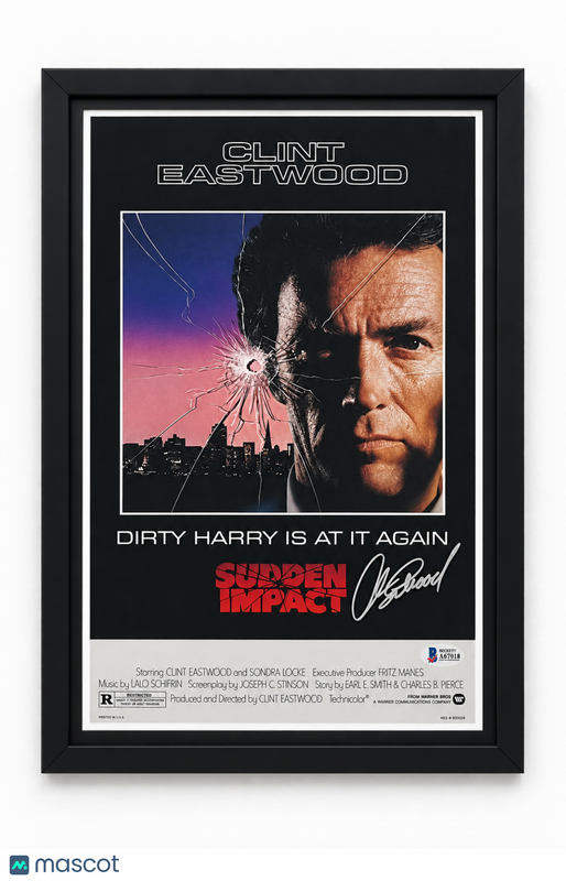 Clint Eastwood Signed 11x17 Sudden Impact Framed Photo Movie Poster BAS Auth