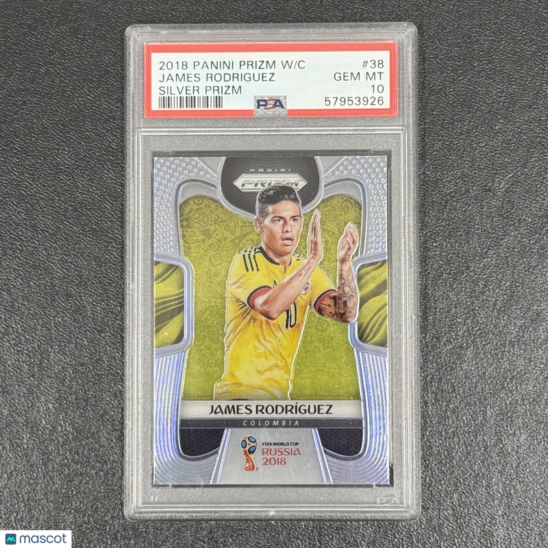 2018 Panini Prizm World Cup Silver#38 James Rodriguez PSA 10 Slabbed Colombia