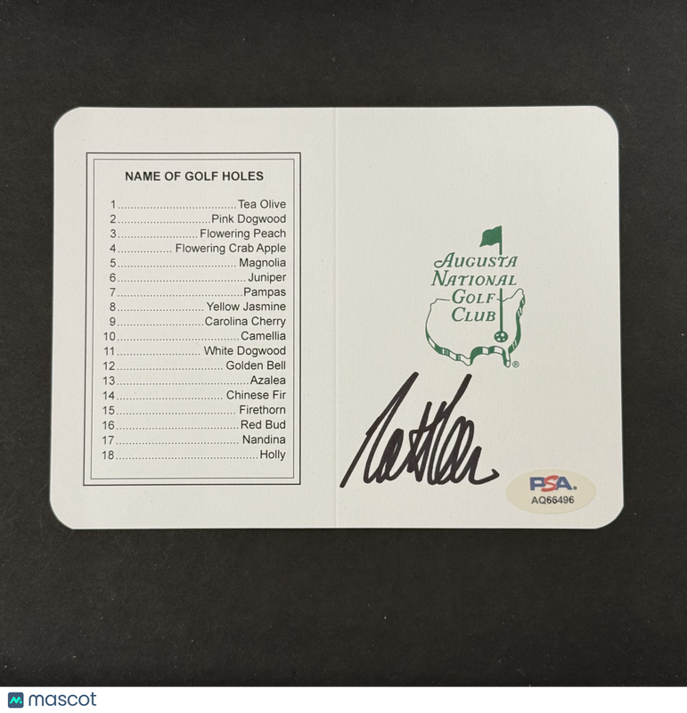 Matthieu Pavon Signed Golf Masters Golf Scorecards PSA Autographed