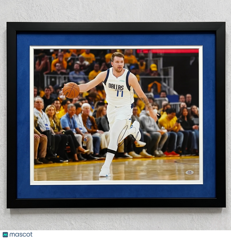 Luka Doncic Dallas Mavericks Signed Basketball 16x20 Custom Framed Photo PSA