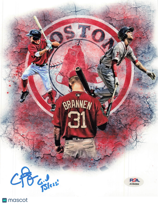 Cooper Brannan Boston Red Sox Signed 8x10 Photo PSA