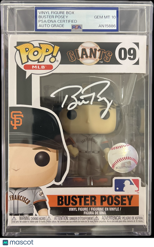 Buster Posey Signed Baseball #09 Funko Pop PSA Encapsulated Autographed