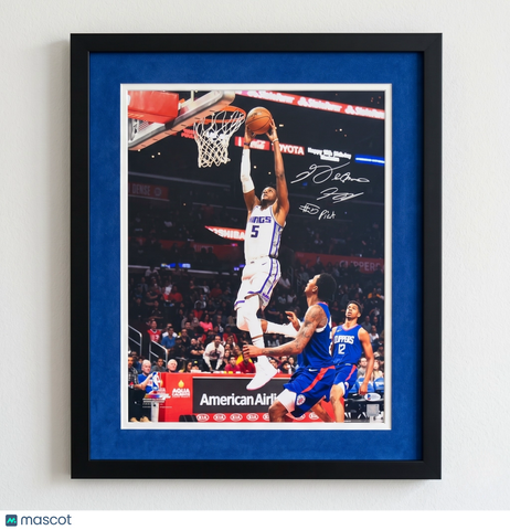 De'Aaron Fox Sacramento Kings Signed Basketball 16x20 Custom Framed Photo PSA