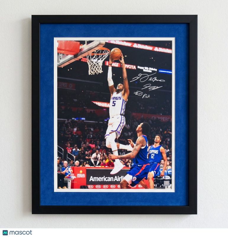 De'Aaron Fox Sacramento Kings Signed Basketball 16x20 Custom Framed Photo PSA