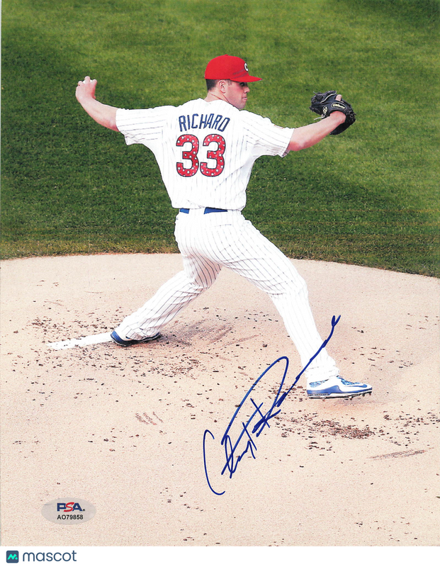 Clayton Richard Chicago Cubs Signed 8x10 Photo PSA