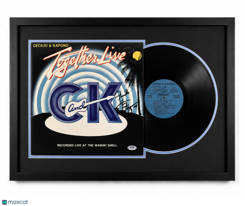 Henry Kapono Signed Together Live Custom Framed Vinyl Album PSA Auth