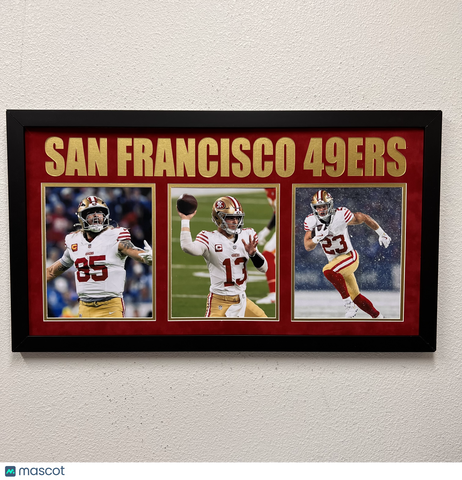 George Kittle,Brock Purdy,Christian McCaffrey 3-Photo Framed San Francisco 49ers