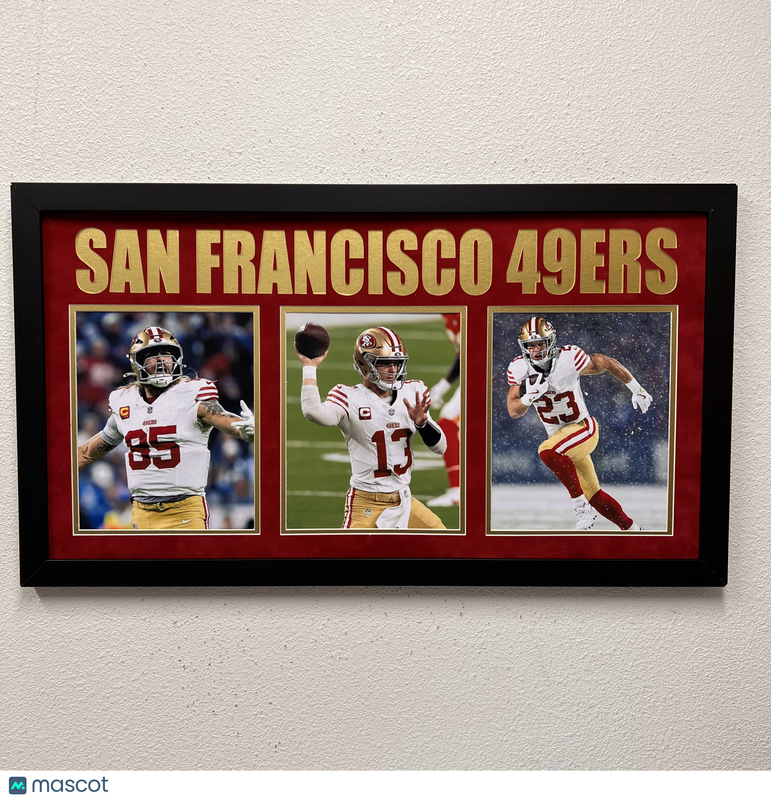 George Kittle,Brock Purdy,Christian McCaffrey 3-Photo Framed San Francisco 49ers