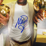 Magic Johnson Los Angeles Lakers Signed Basketball 11x14 Photo PSA