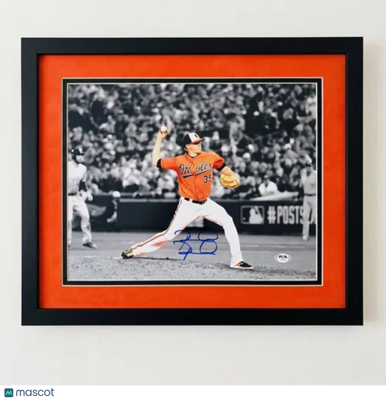 Brad Brach Baltimore Orioles Signed 11x14 Custom Framed Photo PSA