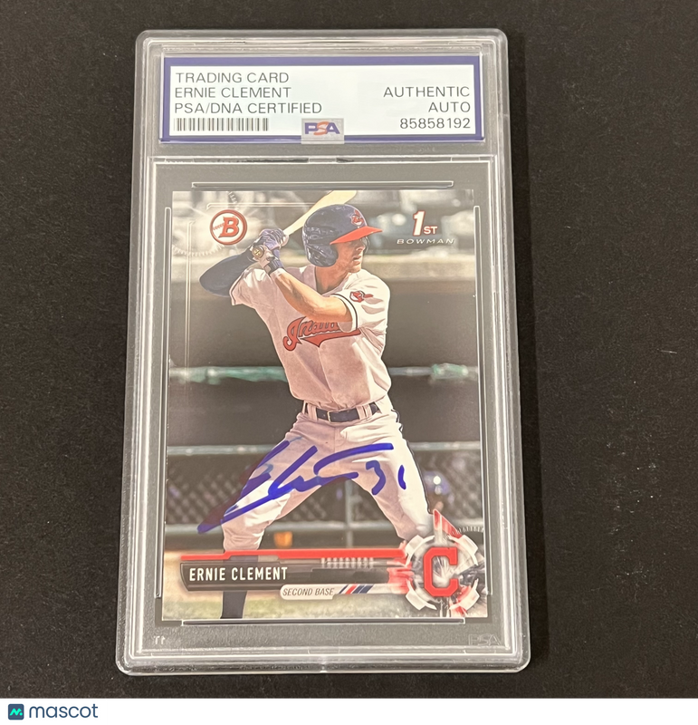 2017 Topps 1st Bowman#BD-88 Ernie Clement Signed Card PSA Slabbed Indians