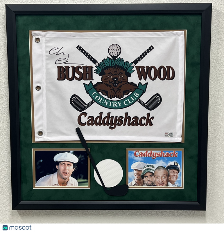Chevy Chase Signed Custom Framed Golf Flag TRISTAR Productions Caddyshack