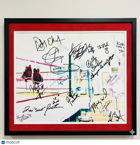 Boxing Greats and Hall of Famers Multi Signed 16x20 Custom Framed Photo JSA