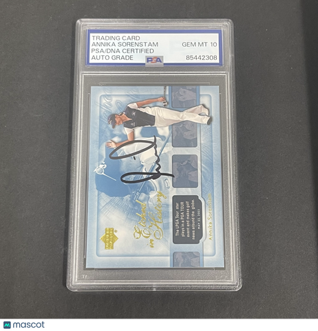 2004 Upper Deck #50 Annika Sörenstam Etched In History signed card PSA Auto 10