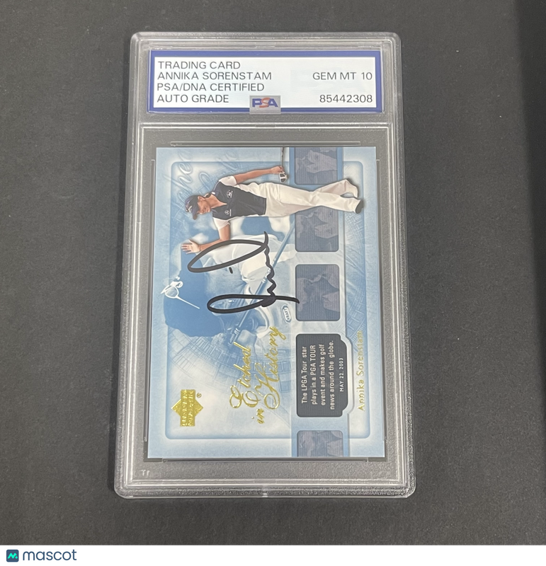 2004 Upper Deck #50 Annika Sörenstam Etched In History signed card PSA Auto 10