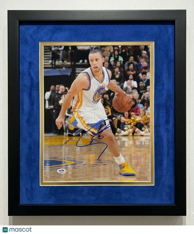 Stephen Curry Golden State Warriors Signed Custom Framed 11x14 Photo PSA