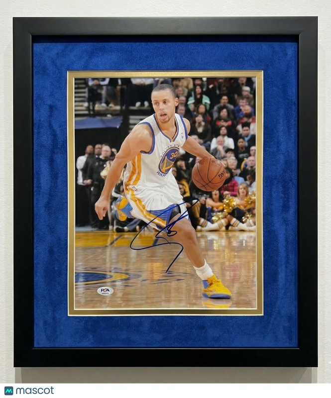 Stephen Curry Golden State Warriors Signed Custom Framed 11x14 Photo PSA