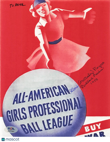 James McCloskey Rockford Peaches Signed 8x10 Photo PSA