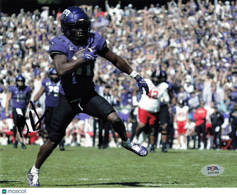 Derius Davis Signed TCU Horned Frogs Football 8x10 Photo PSA Autographed